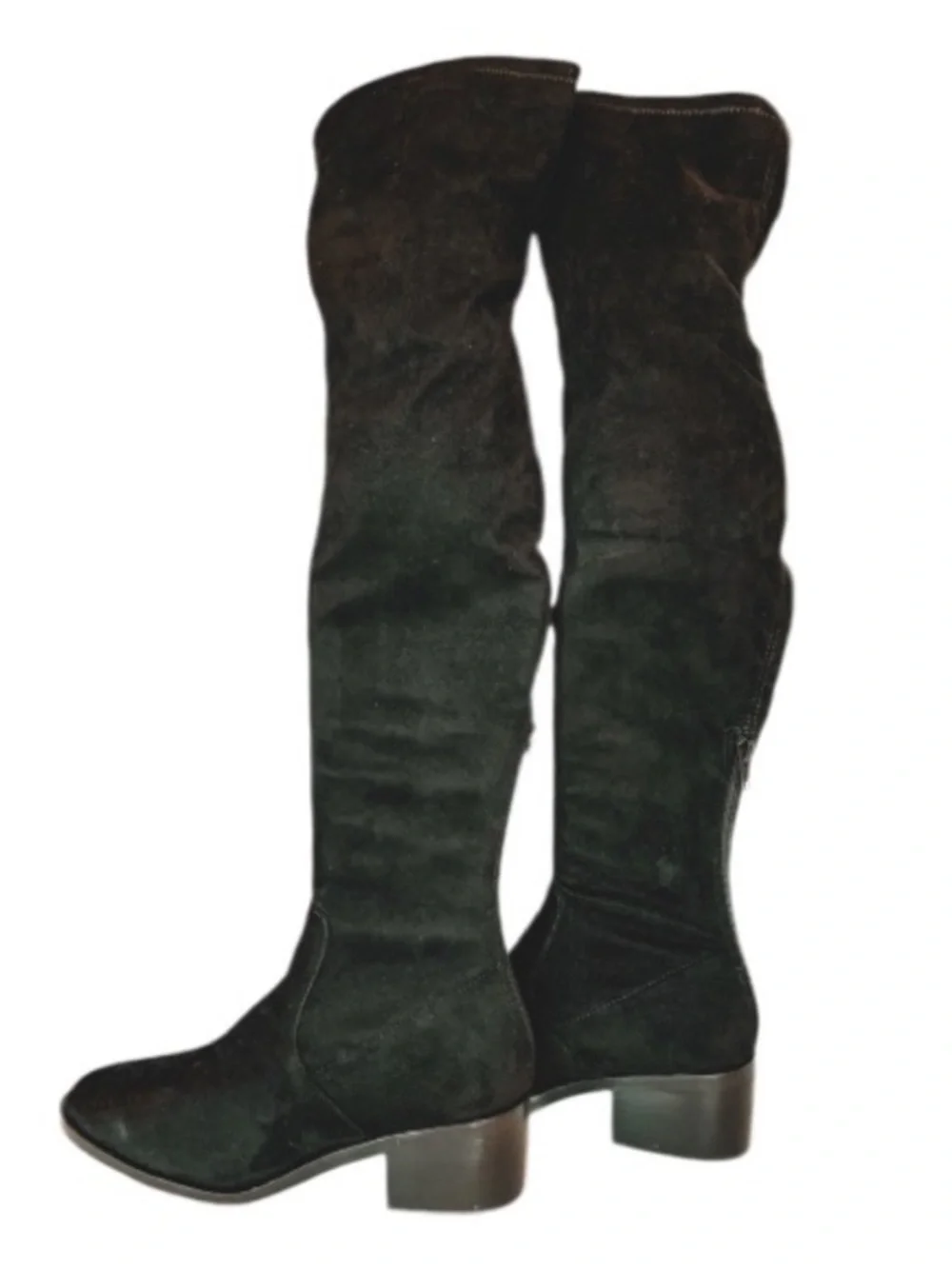 Steve Madden Georgette Over the Knee Block Heel Faux Suede Black Boot, 7.5, NWOB